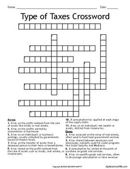 taxed crossword clue|kind of tax crossword.